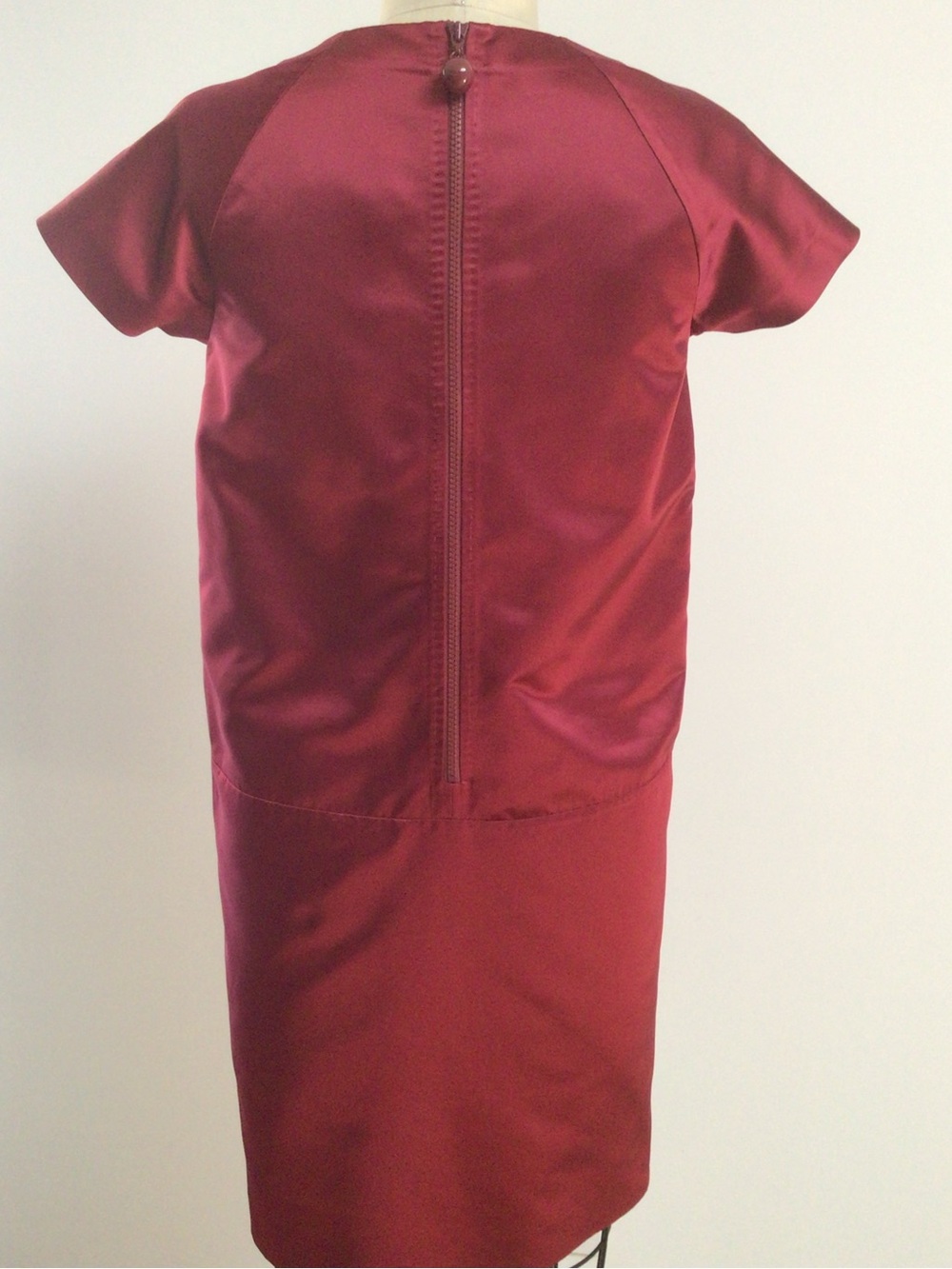Moschino Garnet Silk Midi Dress with Draped Neck - Picture 4 of 12